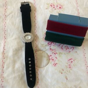 Avon Elegant Black Watch with Crystal Accents
